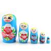 Popular Wooden Handicraft Russian Nesting Dolls: Set of 5 Cartoon-Style Handmade Dolls
