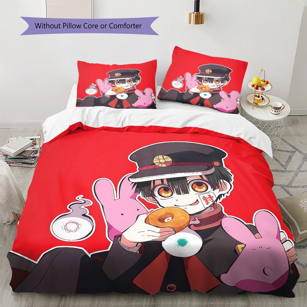 Toilet‑Bound Hanako‑kun2 Pattern Bedding Quilt Set  Home Decoration  Gift (1 * duvet cover + 2 * pillowcase  without core)