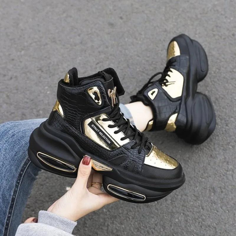 Fashion Shoes for Women 2024 Winter New Plush Warm Women's Sneakers Outdoor Heightened Thick Sole Ladies Casual Shoes Zapatos De Mujer