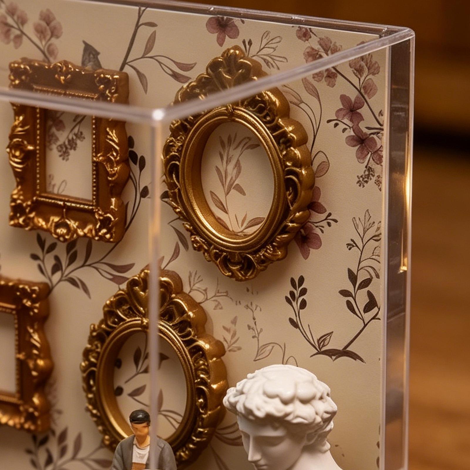 DIY Museum Kit Tiny Picture Case With 5 Figurines Shadow Museum Kit For Memory Home Travel Wall Office Mothers Mom China Mainland