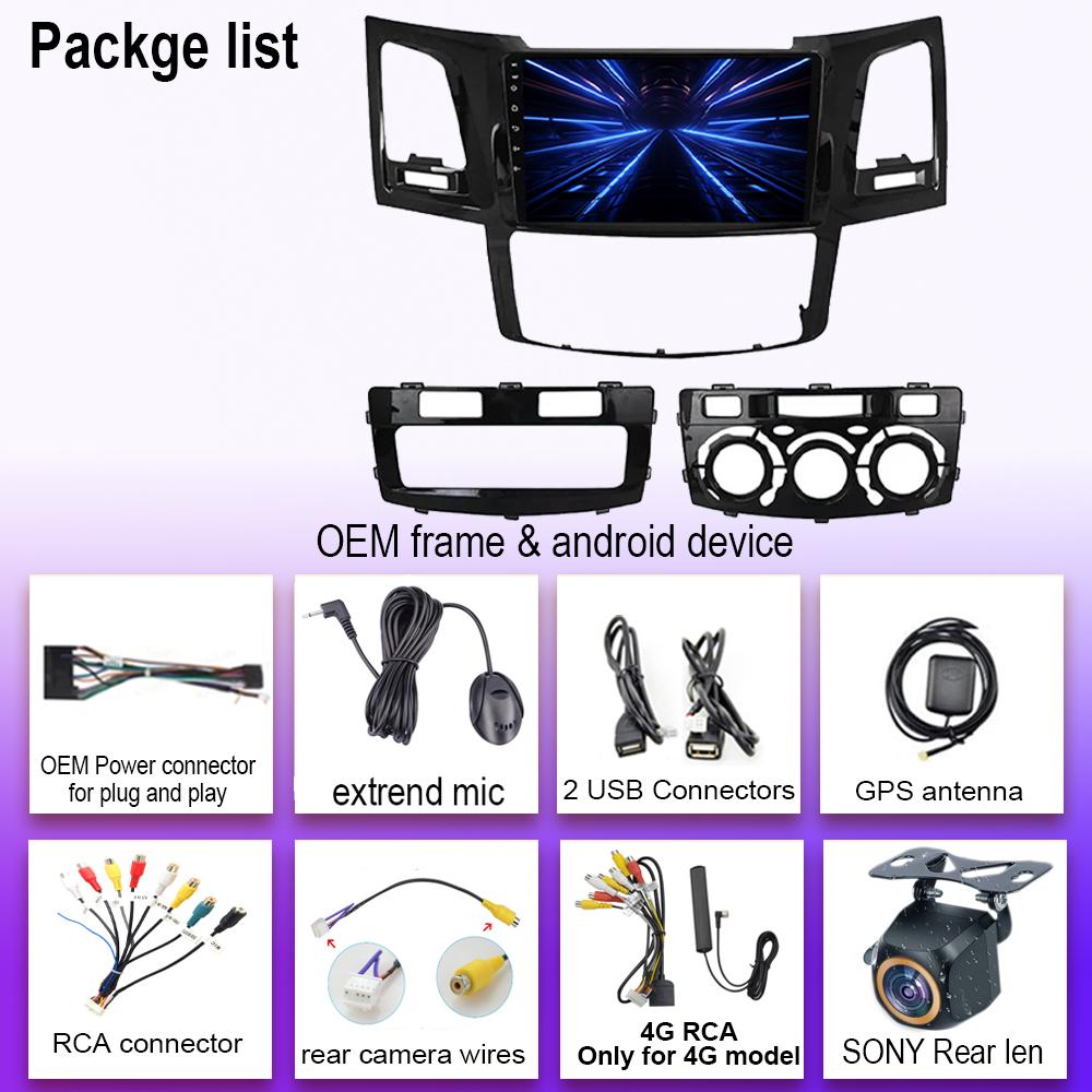 Android 14 For Toyota Fortuner Hilux 2007 2008 2012 2014 2015 Carplay Auto Radio Stereo Multimedia Player GPS Navigation NO 2din