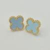 High-end Fashion Lucky Four-leaf Clover Titanium Steel Earrings Light Luxury Earrings New Versatile Women's Earrings