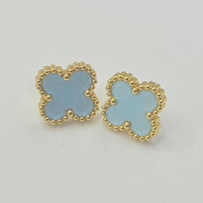 High-end Fashion Lucky Four-leaf Clover Titanium Steel Earrings Light Luxury Earrings New Versatile Women's Earrings