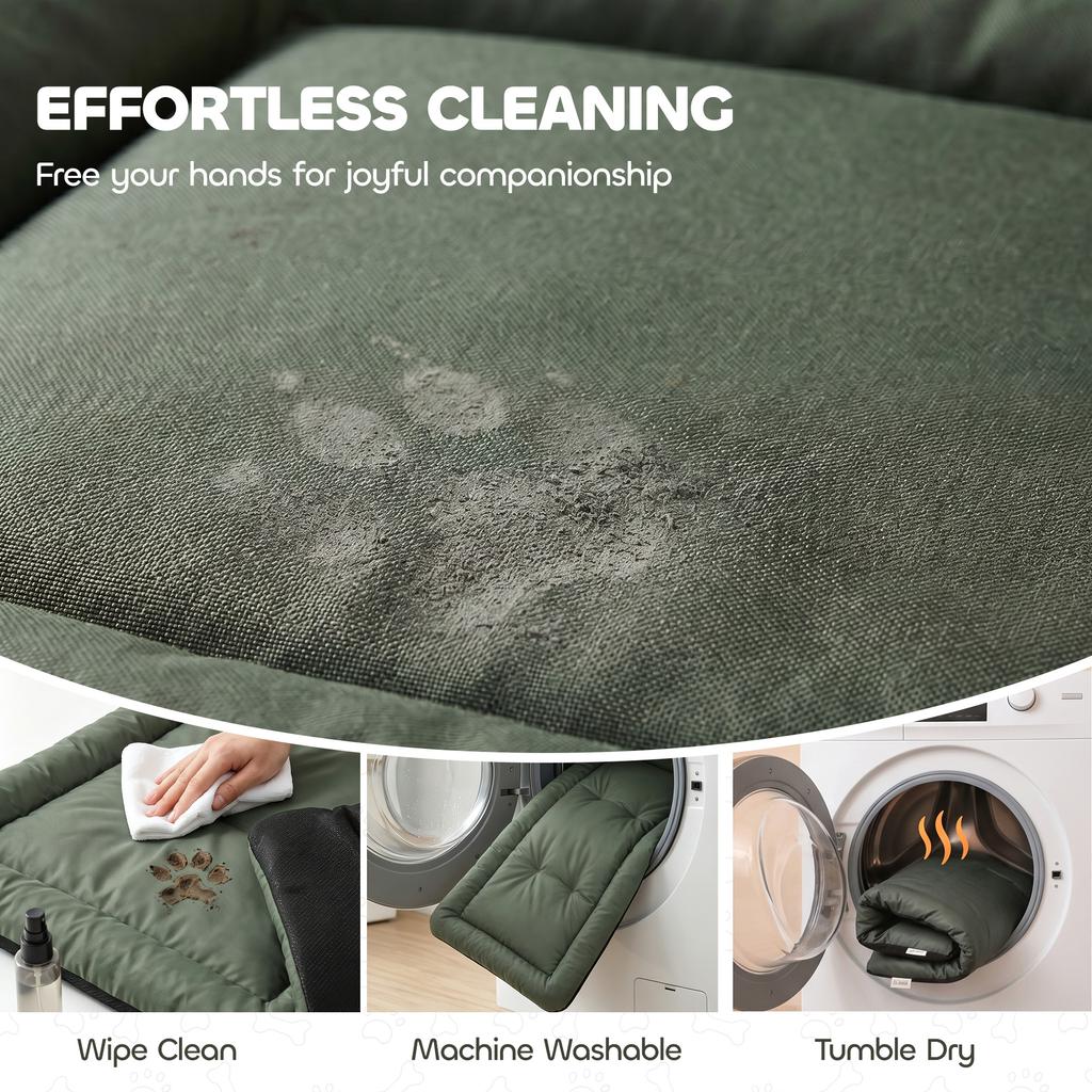 Waterproof Dog Bed Foldable for Large Dogs 130L X 85W X 7H Cm Green