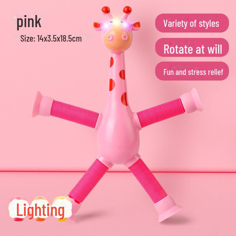 Telescopic Giraffe Toy with Suction Cup - Versatile Decompression Toy for Creative Play
