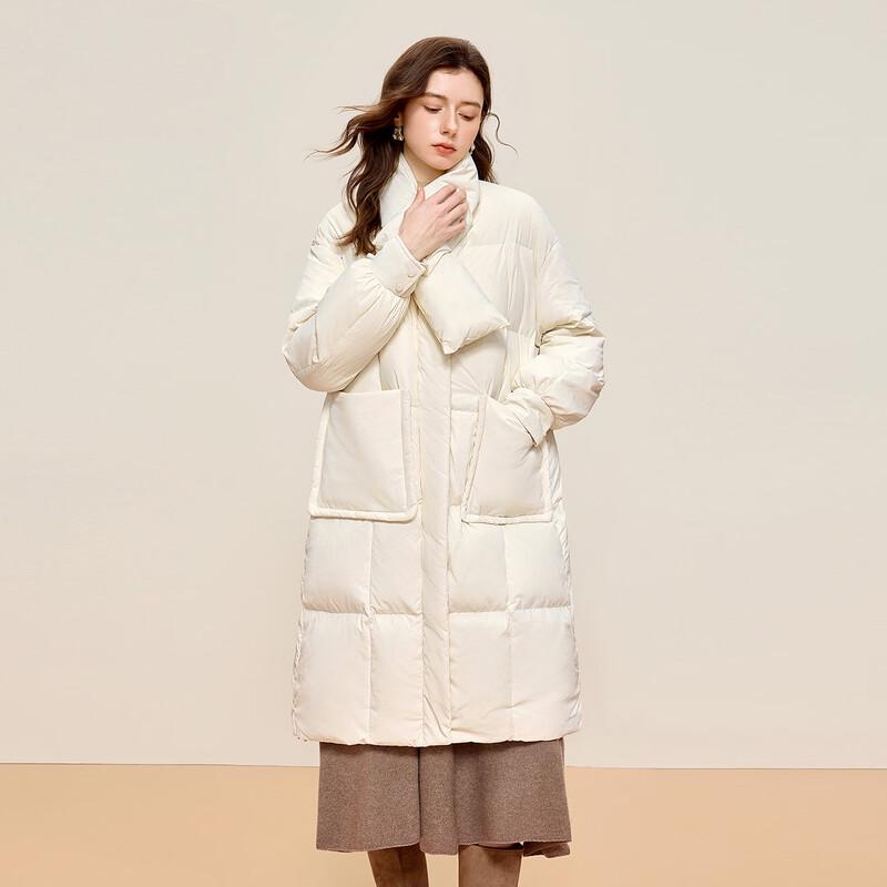 Women's Oversized Down Coat with Scarf Collar