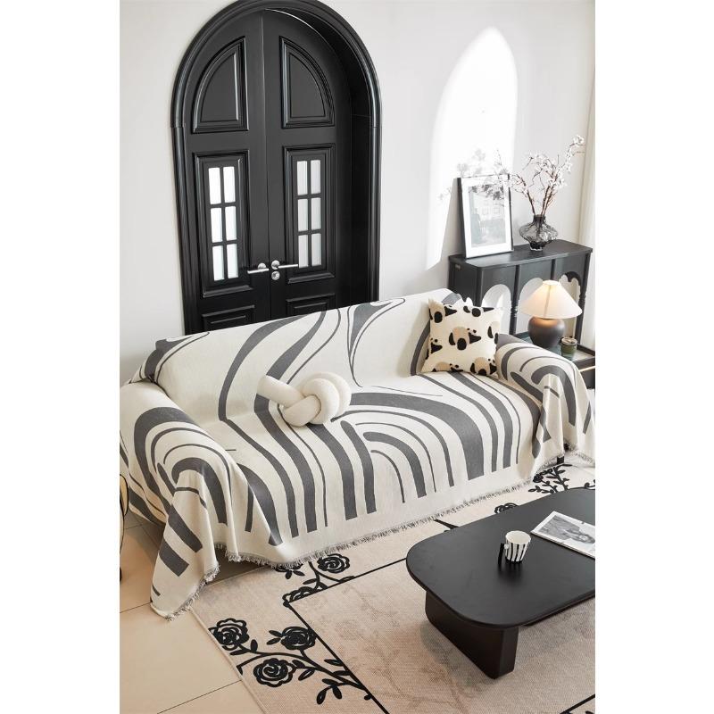 Geometric Abstract Modern Style Simple Chenille Thickened Non-Slip Sofa Cover Sofa Cover Cloth Cover Cover a Piece of Full Cover Cloth