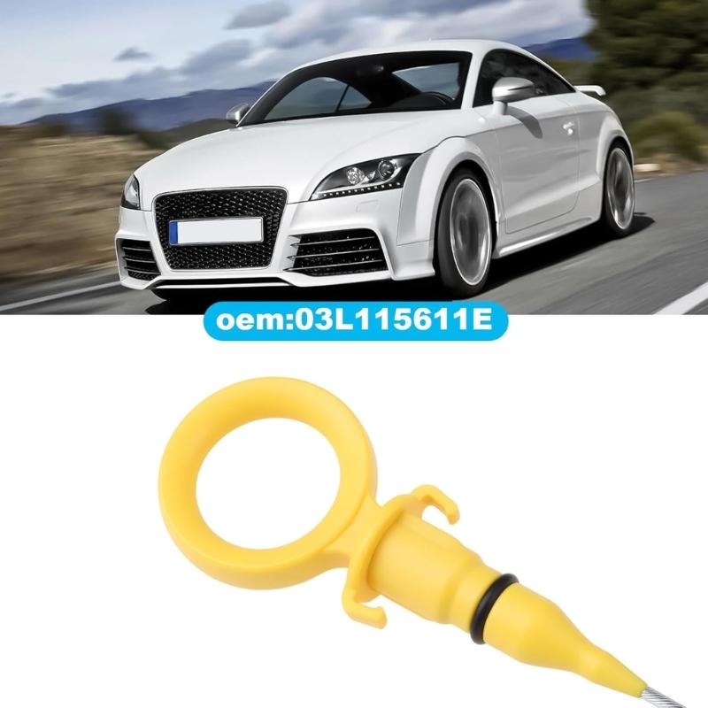 Engine Oil Measuring Dipstick 03L115611E, Single Replacement Part with Metal Blade and Yellow Handle for Vehicle Service Tasks Today
