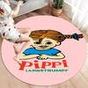 Pippi Longstocking Round Area Rug,Carpet Rug for Living Room Bedroom Sofa Playroom Decor,Non-slip Floor Mat