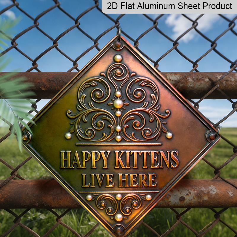 2D Flach - 1 Stück Metallwandschild mit Katzenmotiv, Perfekt für Katzenliebhaber und geeignet zur Dekoration von Wohnzimmern, Eingangsbereichen, Arbeitszimmern, Esszimmern