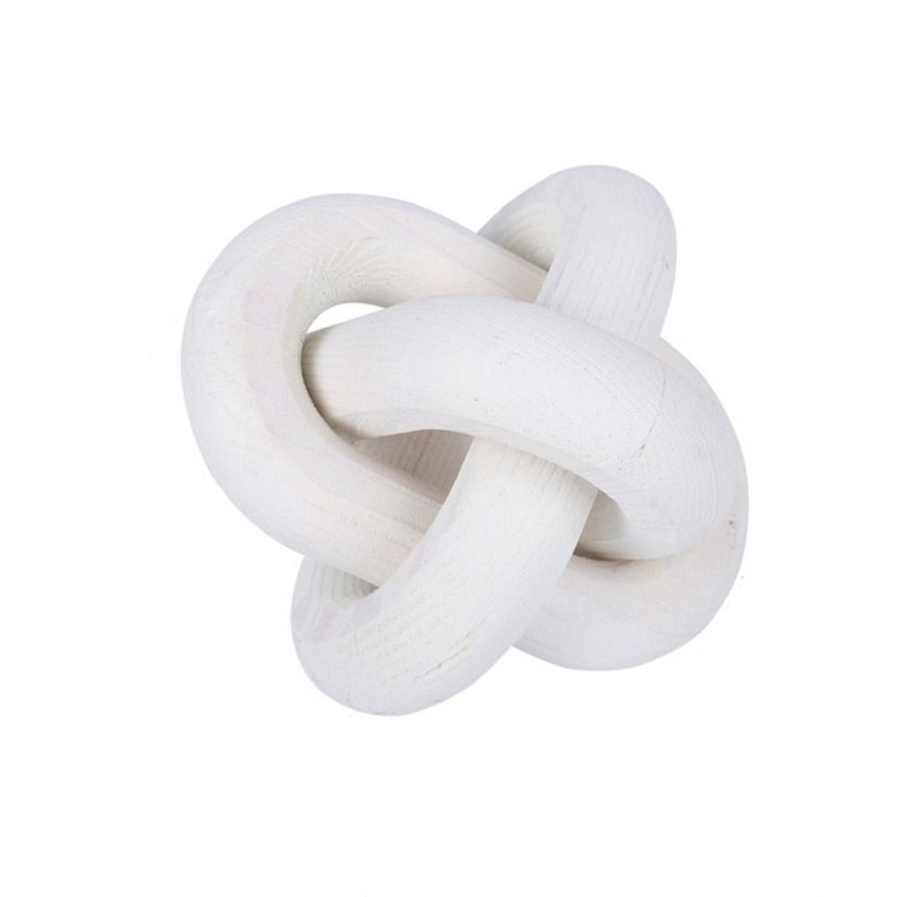 Farmhouse Hand-carved Modern Rustic Design Wooden Buckle Table Ornament Wood Knot Wooden Chain Ball