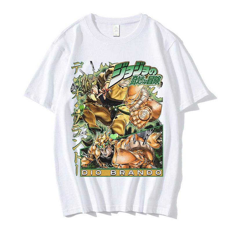 

Японское Аниме Jojo Bizarre Adventure Футболка Уличная Одежда Летняя Футболка с Коротким Рукавом Дио Брандо The World Графические Футболки Унисекс Топ 4XL