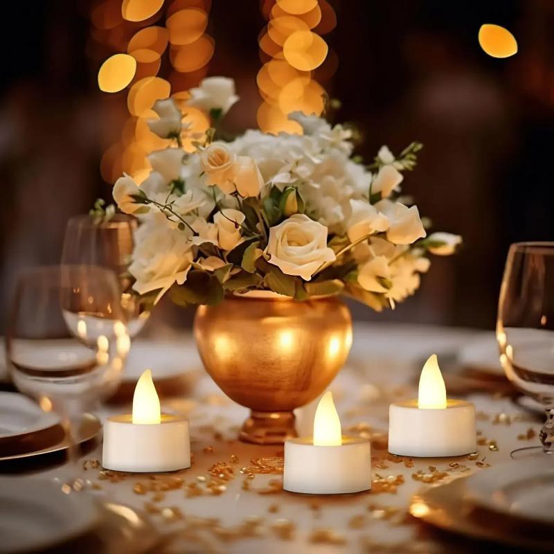 Flameless LED Candlelight Battery Powered Suitable for Christmas, Halloween, Home, Wedding, Party, Valentine's Day Desktop Decoration