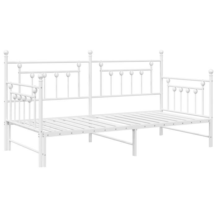 VidaXL Lit Daybed avec Matelas Trundle Blanc 107x203 cm Acier 42002683