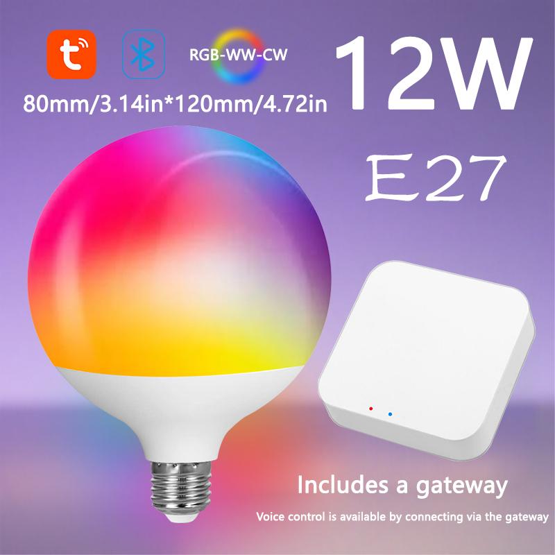 Tuya Smart Bluetooth LED Bulb 220V 10W12W E27B22 Base LED Light RGB Smart Life APP Remote Control Gateway Accessible