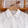 Girls' Fashionable Dress - Summer Children's Elegant Embroidered Lace Open-front Short-sleeved Shirt Dress