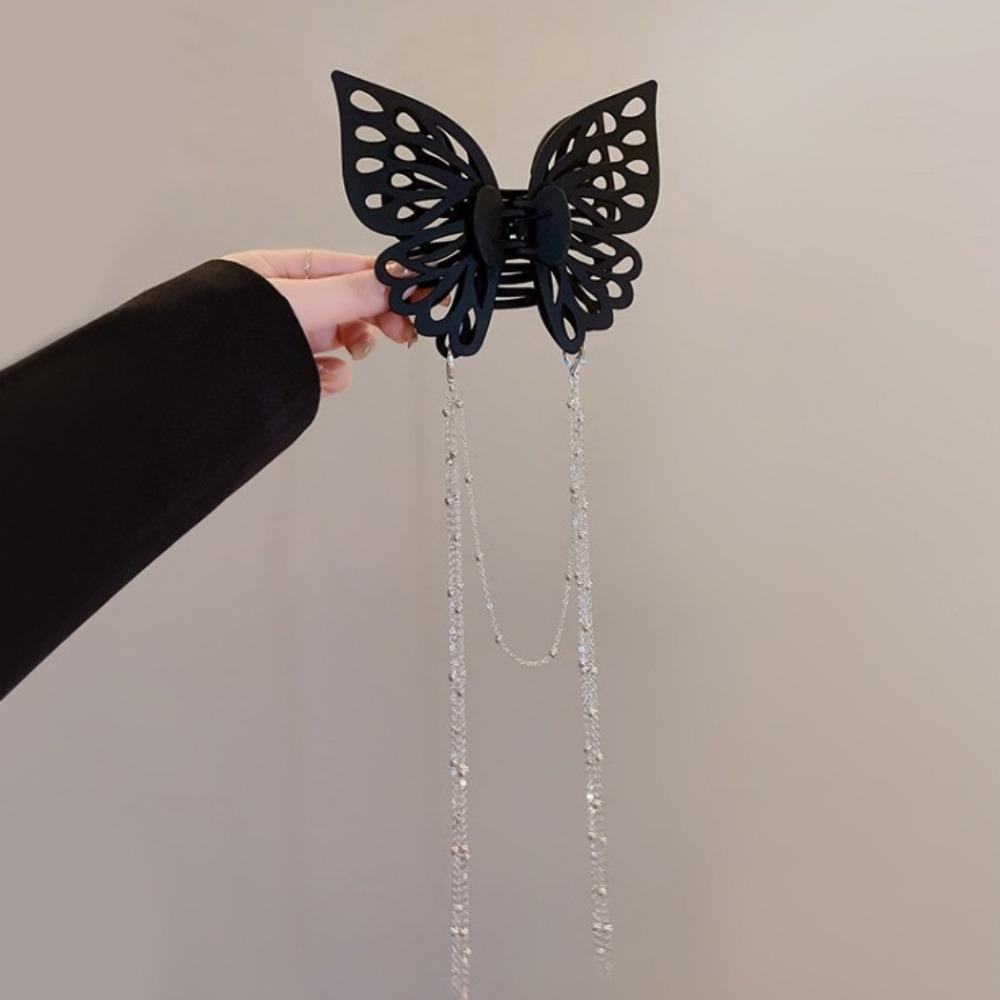 Headwear Butterfly Tassel Hair Claw Large Size Hair Clip Hair Accessories Ponytail Claw Clip  Women
