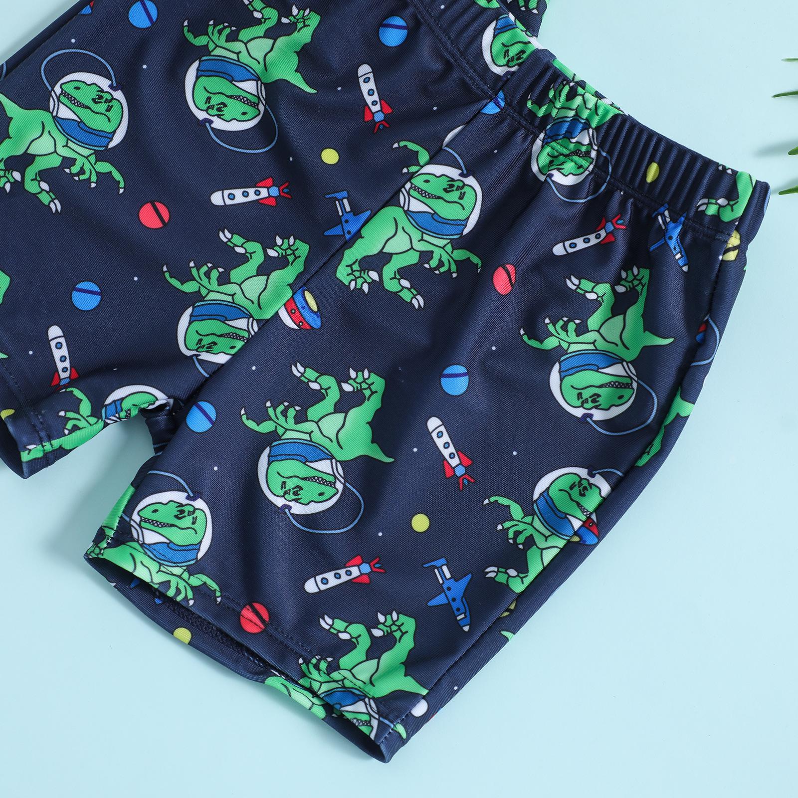 

Dinosaur Print Toddler Boys Sunscreen Swimsuit Set Size 100 синій