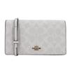 Anna 20 Monogramm Klappe Canvas und Leder Schultertasche Damen Taschen Gletscher-Weiß 3036-IMRFF