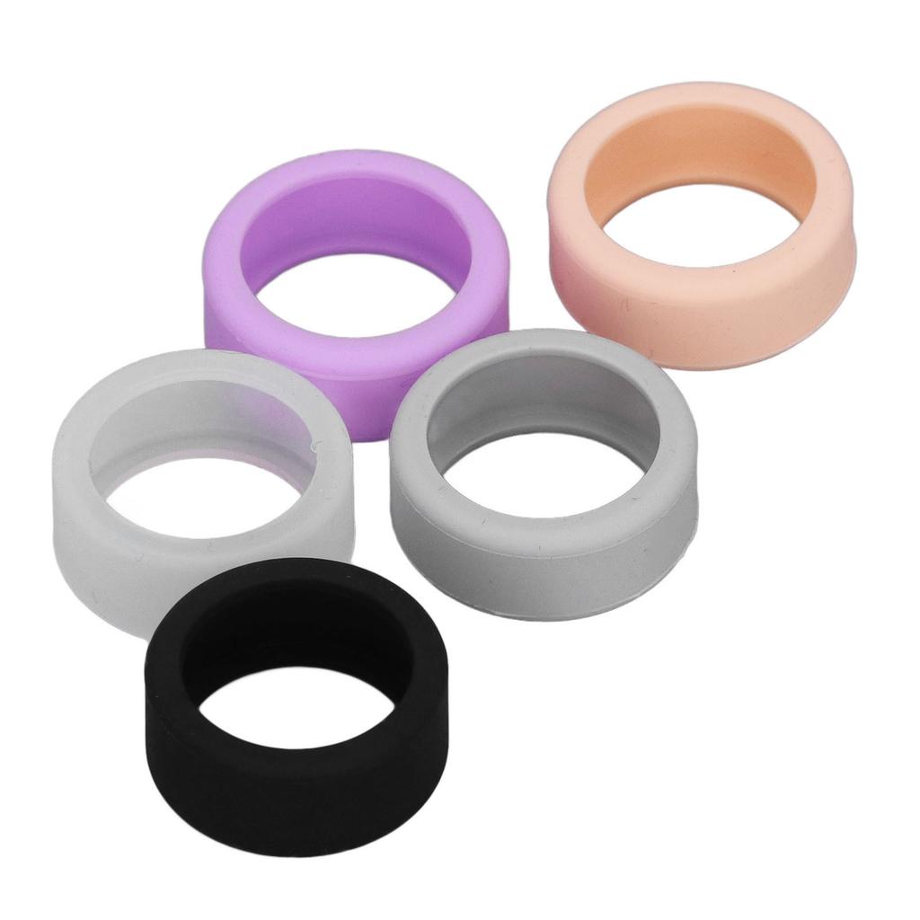 5pcs Smart Ring Cover Silicone Elastic Anti Scratch Smart Ring Protector for Daily Use Black White Gray Pink Purple