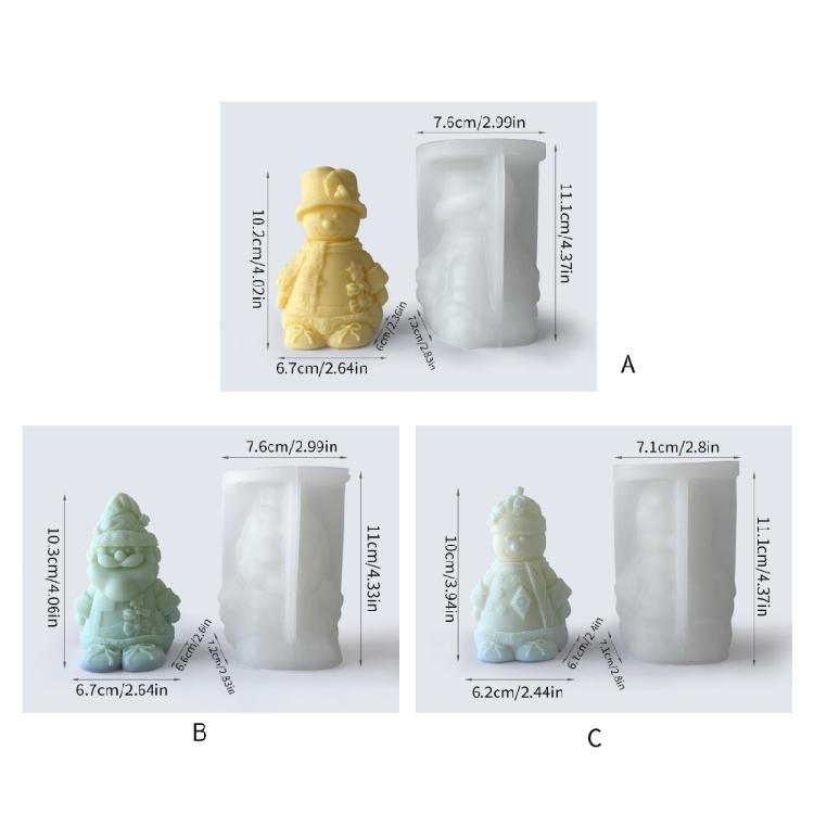 Epoxy Handmade Soap Mold Snowman Decoration Candle Mold for DIY Soap Decoration