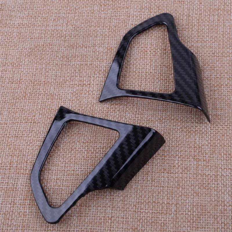 3pcs Carbon Fiber Style Interior Steering Wheel Decoration Moilding Frame Cover Trim Fit For Ford Focus 2015 2016 2017 2018
