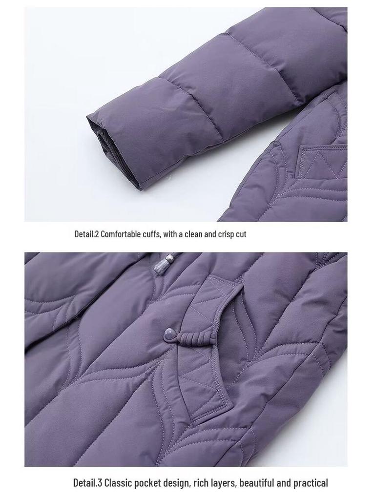 Middle-Aged Women's Winter Coat: Velvet Lined, Thick Cotton Jacket for Elderly, New Style Autumn/Winter Clothing.