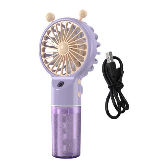 Spray Fan Cartoon Snail Design Silent Motor Mini Handheld Tabletop Fan with Water Mist Cooling USB Rechargeable Handheld