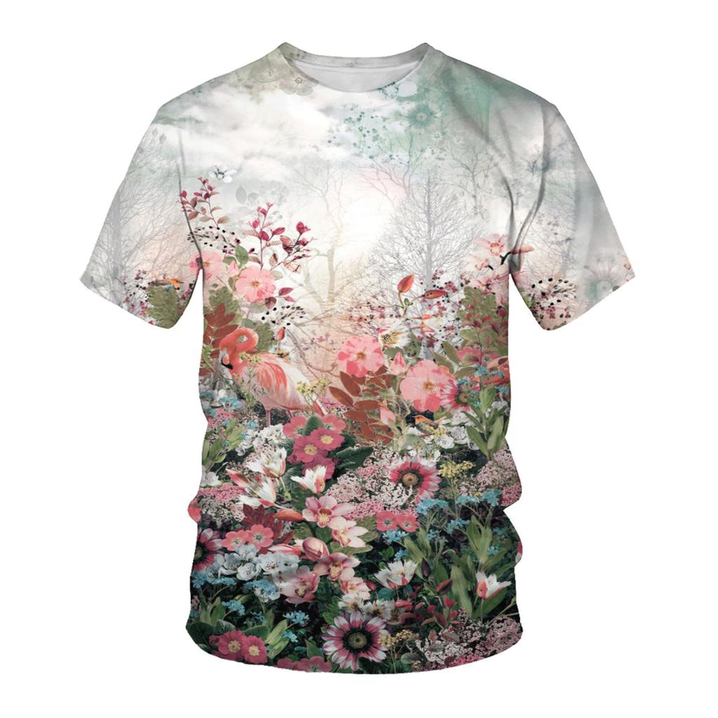 Spring Summer Tops Kids Plus Size Clothing Flower Plant 3D Print T Shirt Chirldren Pattern Tees Short Sleeve Top Breathable Boys Girls T Shirts