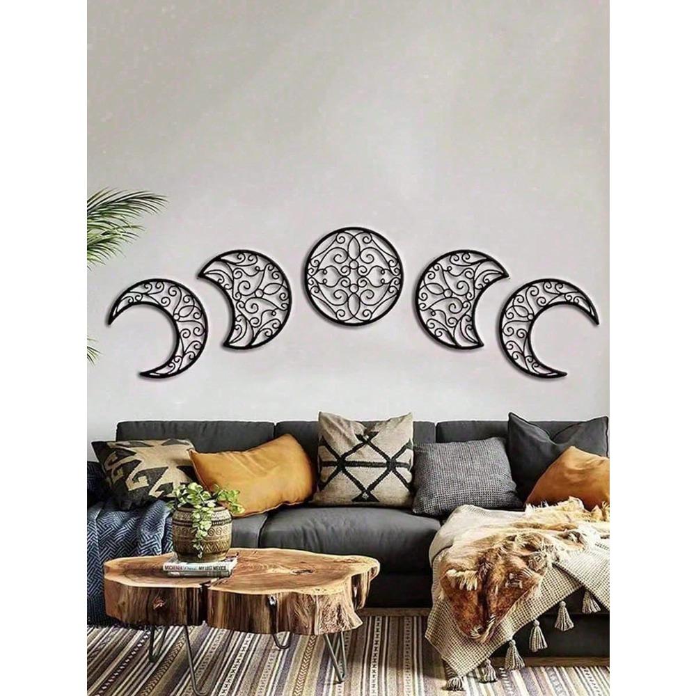 Crescent Moon Wall Art Set Rustproof Islamic Metal Wall Hangings