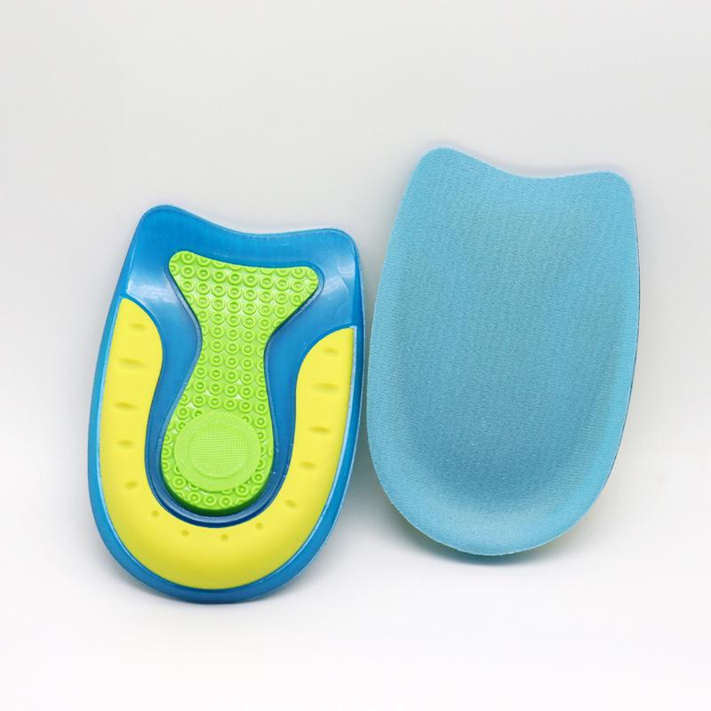 

High Elastic Shock Absorbing Heel Pads for Men and Women - Relieves Plantar Pain, Protective Three-Color Insole Half Pads. S Blue