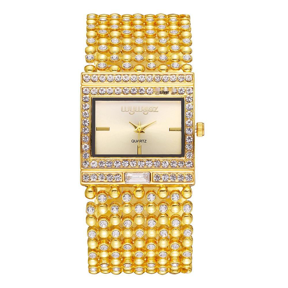 Luxury Ladies' Square Quartz Watch - Casual Stainless Steel with Diamond Accents