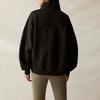 Fear of God Essentials SS21 Mockneck Half-Zip Fleece Sweatshirt With Logo Print Unisex Tops Black FOG-SS21-575