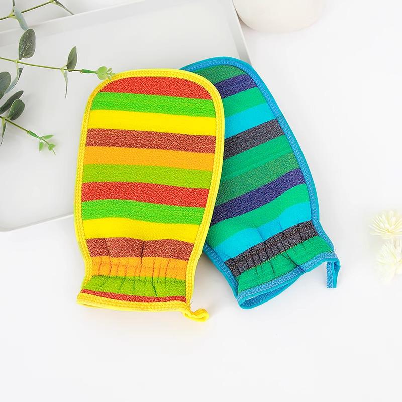 Unisex Medium-Coarse Exfoliating Bath & Back Scrubber Gloves - Gentle on Skin