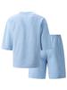 Men's Casual V-Neck Jacquard Two-Piece Set: Short-Sleeved Shirt & Shorts