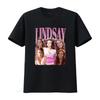 Retro Lindsay Lohan Vintage T Shirt Homage Fan 90s Merch Washed Stretched Streetwear Stylish Fashion Graphic Vintage Washed