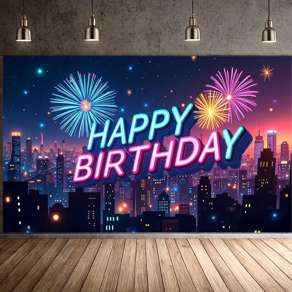 Colorful   Festive Banner   Stunning   Waterproof   Large   Fireworks Banner   Decorative   Photography Backdrop   for Indoor