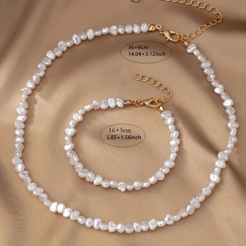 European & American Fashion Two-Piece Irregular Baroque Pearl Jewelry Set