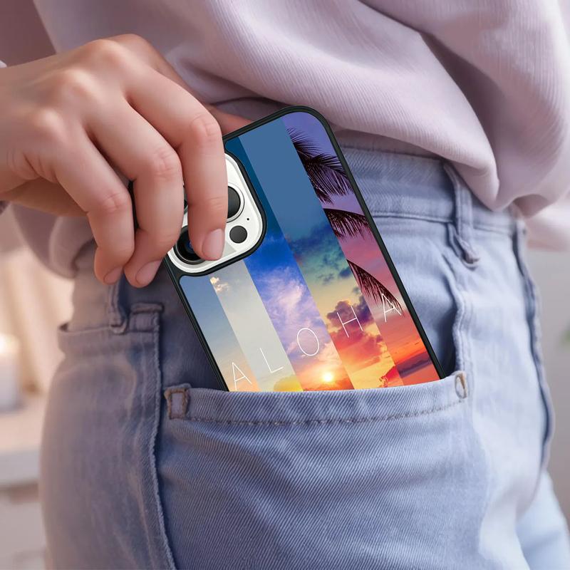 Aloha Hawaii Hawaiian Beach Palms Phone Case For iPhone 17 Air 15 16e 14 13 Pro Max Coque 12 11 Pro Max PLUS Cover