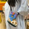 Modern Cool Woolen Kids Crossbody Bag With Geometric Pattern For Daily Use