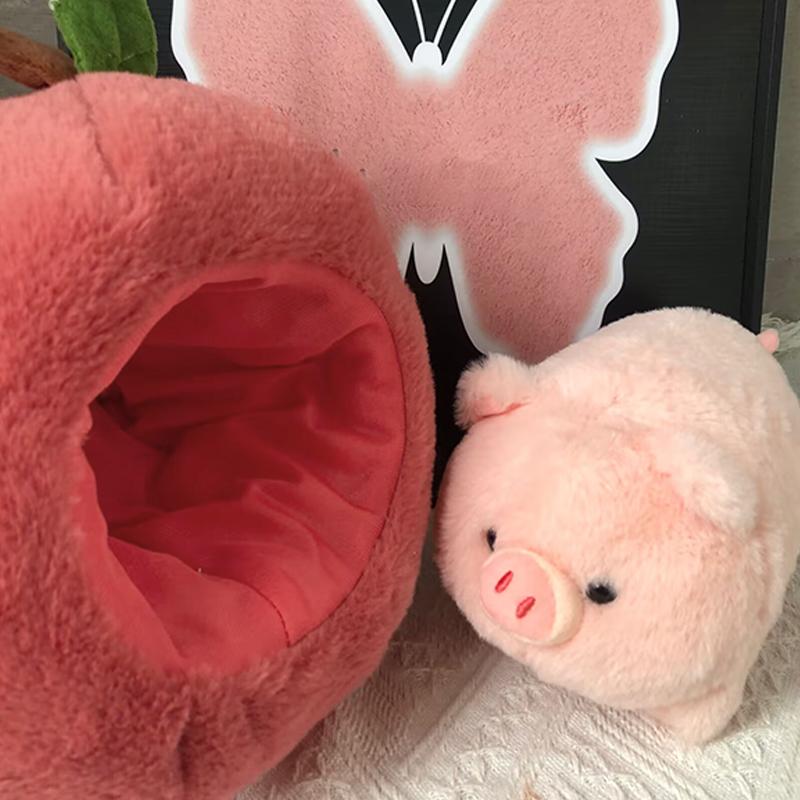 The  Able Apple Pig Plush Toy Doll Cute Pig Doll Detachable Throw Pillow Doll Gift Grabber Doll