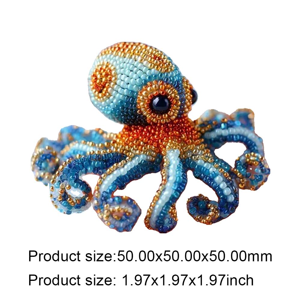 Creative Beaded Embroidery Kit Wear Resist Ocean-Themed Bead Embroider Suit Cute Ocean Animals Embroidery for Craft Lovers