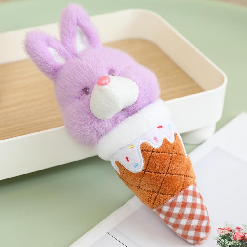 18cm Delicious Little Animal Ice Cream Plush Toys Mini Cartoon Panda Sheep Rabbit Elephant Piggy Toys Creative Photo Props