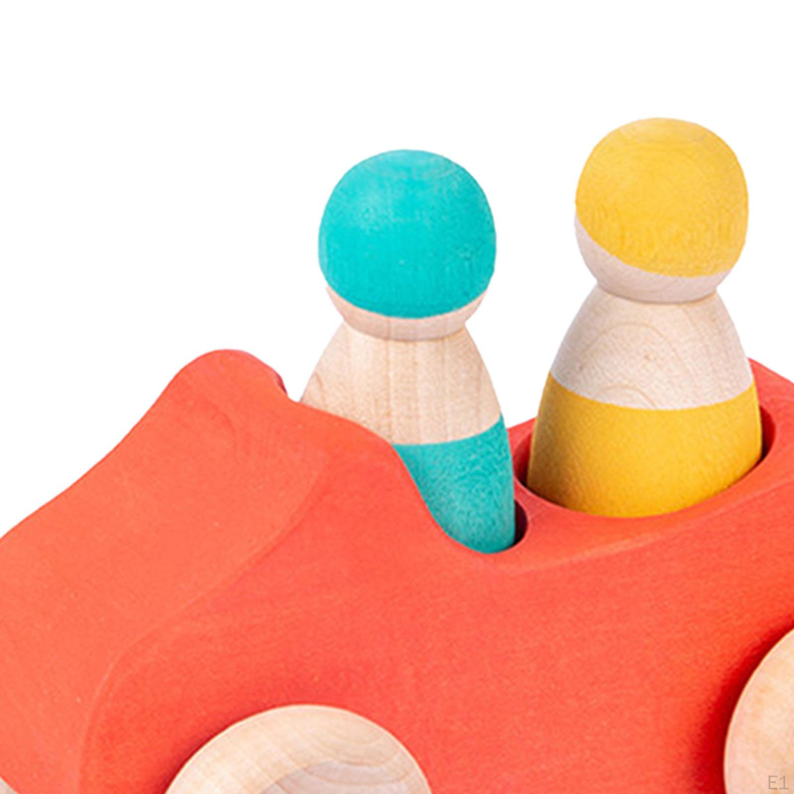 Деревянная игрушечная машинка Монтессори Радужный автомобиль для детей 1 — фото 5