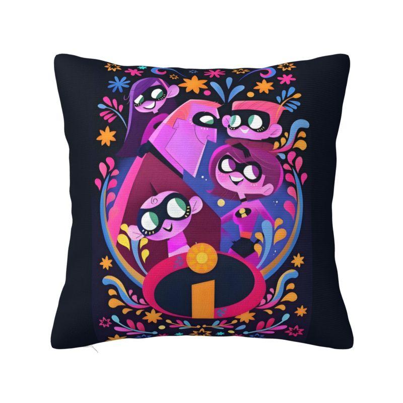 Nordic Style Animation The Incredibles Cushion Cover Polyester Superhero Comedy Throw Pillow Case for Car Square Pillowcase