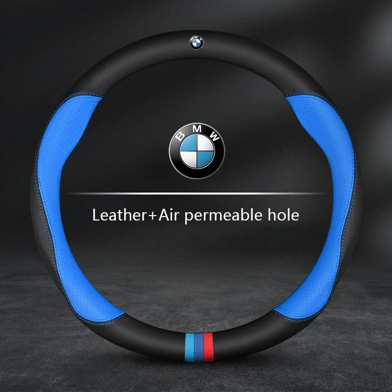 For BMW Car Steering Wheel Cover M X1 X3 X5 X6 G20 G30 E39 E46 E87 E90 E92 F10 F15 F30 Carbon Fiber Suede Leather Accessories