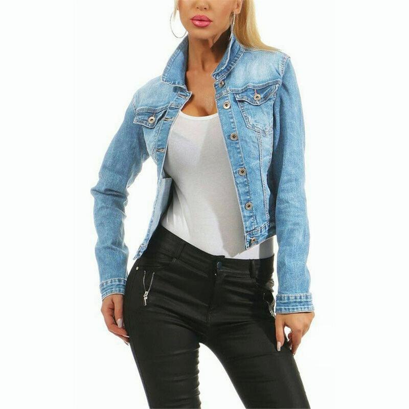 ladies denim motorcycle jacket