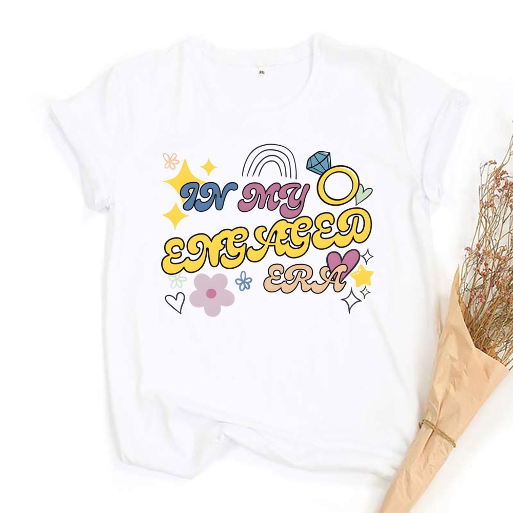 N My Engaged Era Shirt Fiance TShirt EngageUnisext Gift for Her Bridal Shower Gifts Retro Groovy Fiance AnnounceUnisext Tops