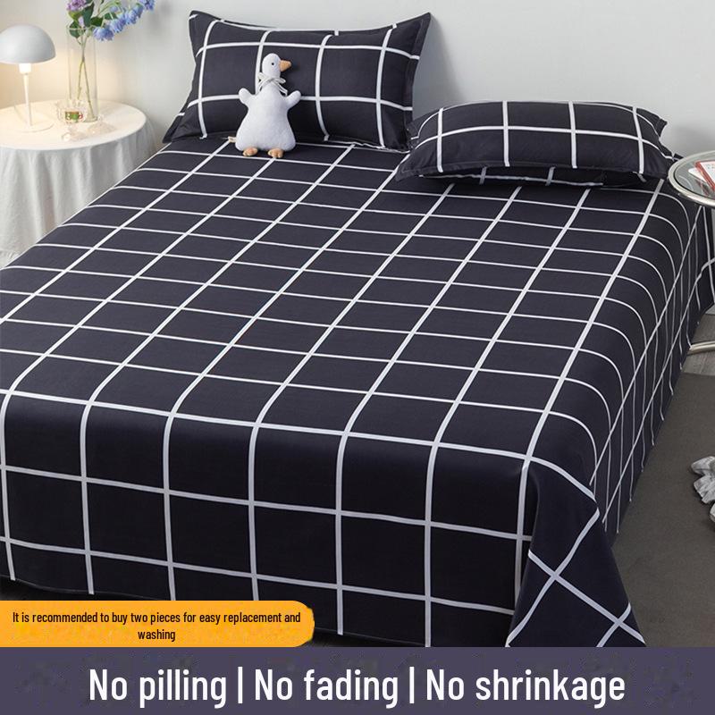 Winter Single Bed Sheet and Quilt Cover Set - 1.5m, Washed Cotton, Includes Pillowcase, Dormitory Style