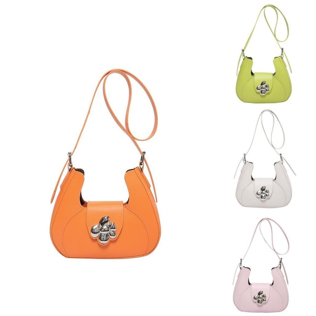 Chic Candy Colored Underarm Bag With Stylish Butterfly Bow Detail